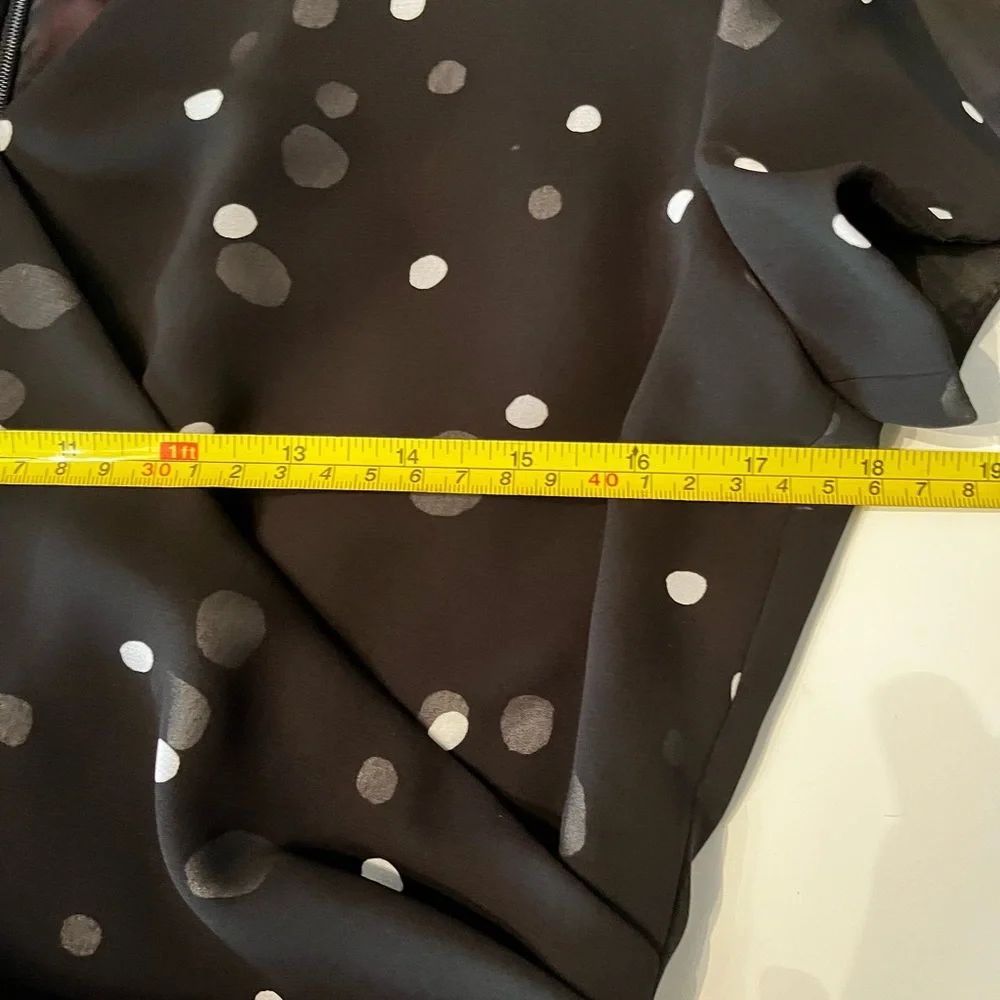 Vintage David Warren chiffon‎ black and white polka dot dress sz 10P - Picture 6 of 7